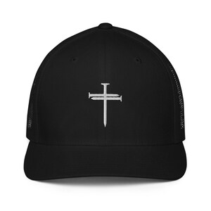 Nail Cross Christian Hat, Nail Cross Christian Closed-Back Trucker Cap, Nail on the cross-Trucker Cap | Flexfit