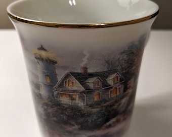 Vintage Lenox "The Light in the Mist" Scripture Mug Collection, Handcrafted in Japan, By Nicky Boehme, Psalm 27:1, Made in Japan