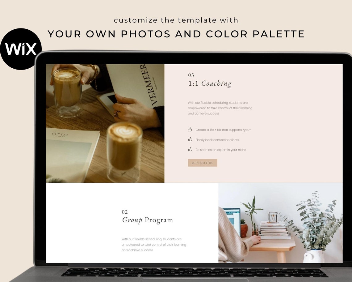 Neutral Classic Feminine Wix Website Template - Etsy
