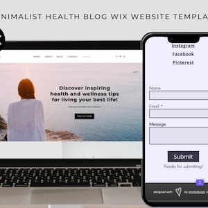 Minimalist Health Blog Wix Website Template: Feminine Theme