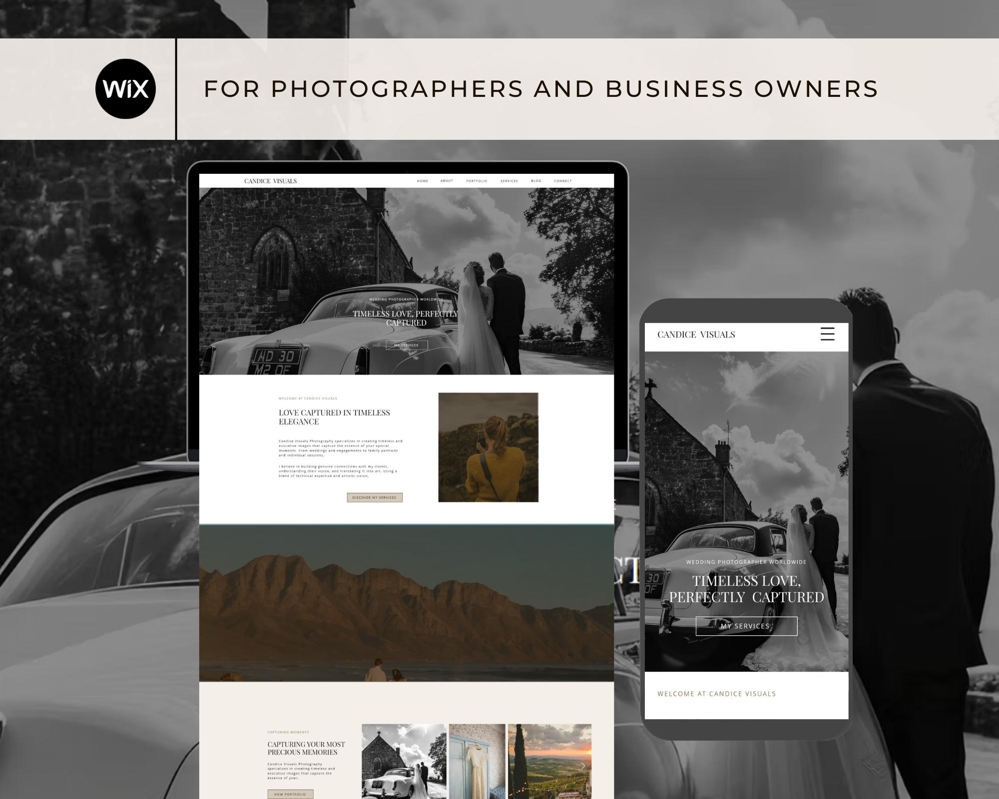 Minimalist Elegant Wedding Photographer Wix Website Template - Etsy