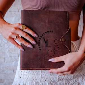 Portafolio de cuero personalizado, portafolios personalizado para mujeres, regalos para ella, regalo de Navidad para hombres, funda de diario A5, regalo corporativo personalizado