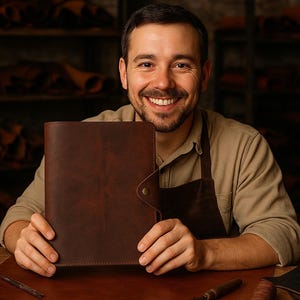 Portafolio de cuero personalizado, Portafolio de cuero personalizado, Portafolio personalizado, Regalo de empresa, Regalos corporativos para él, Regalos para el Día del Padre