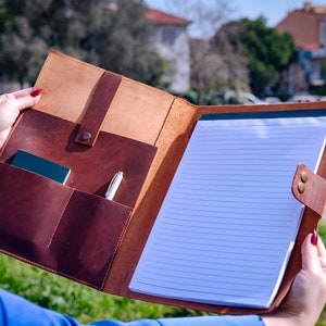 Portafolio de cuero personalizado, regalo de aniversario para ella y él, portafolio de cuero personalizado, regalos de Navidad, regalo corporativo, regalos para empleados