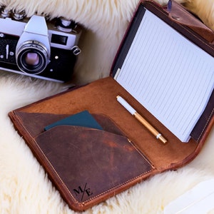 Portafolio de cuero personalizado, regalo de Navidad para él, portafolio de cuero para hombre, los mejores regalos para ella, los mejores regalos para él