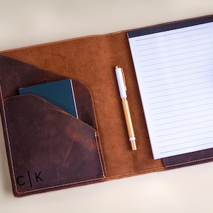 Organizador de oficina Padfolio PORTAFOLIO DE CUERO personalizado Regalos personalizados grabados para él Hombres Papá Hijo Novio Corporativo Cumpleaños Novia
