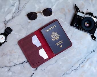 Personalized Leather Passport Cover: Monogram Travel Wallet