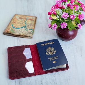 Funda de pasaporte de cuero personalizada, regalo de San Valentín para ella, funda de pasaporte de cuero, regalo hecho a mano, regalo de San Valentín para él