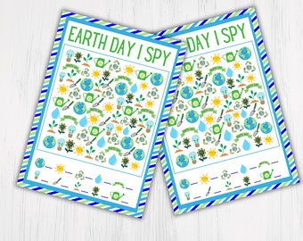 Earth Day I Spy Printable Game for Kids | Classroom Activities | 8x10 & 5x7 Sizes