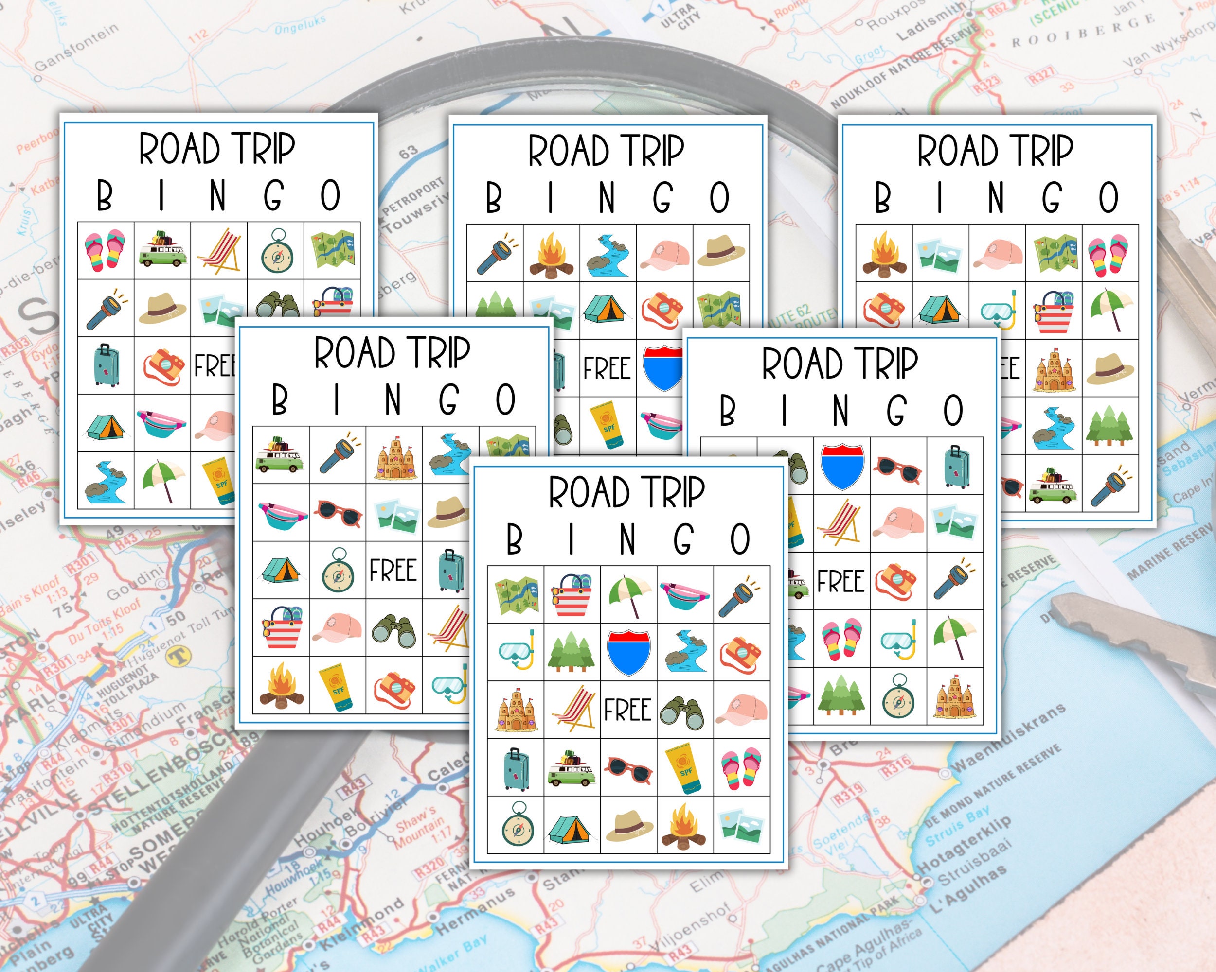 Road Trip Bingo Printable Game | 10 Unique Cards | Fun Travel Activity for Kids and Families ...