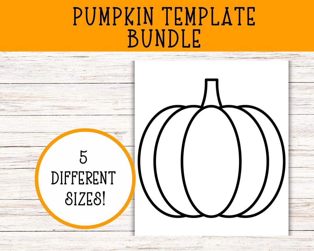 Pumpkin Template Bundle Diy Fall Craft Stencils Pdf Png 5 Sizes