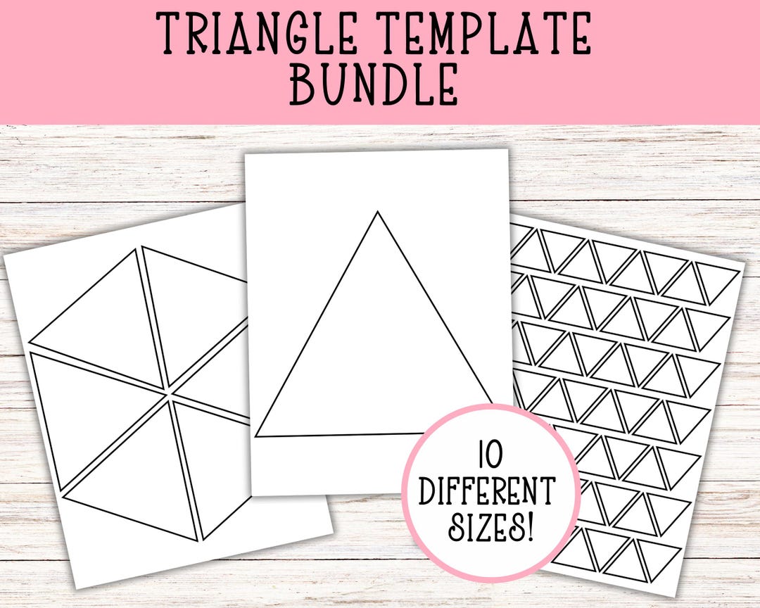 Triangle Template Bundle: 10 Printable Sizes, Geometry Craft Shapes ...