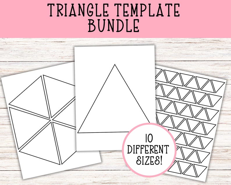 Triangle Template Bundle: 10 Printable Sizes, Geometry Craft Shapes ...