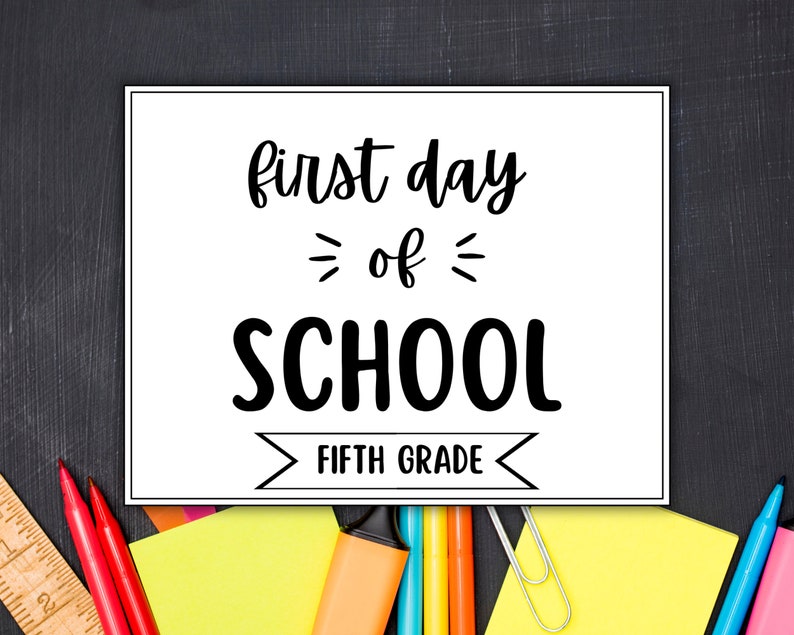 First Day of Fifth Grade Printable - Il 794xN.6187585569 I3q1 
