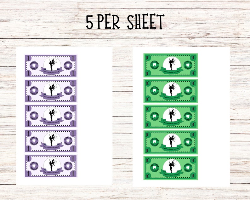 Tooth Fairy Printable Play Money Fun Pretend Currency for - Etsy