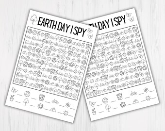 Earth Day I Spy Printable Game: School Activity & Coloring Pages (Digital Download)