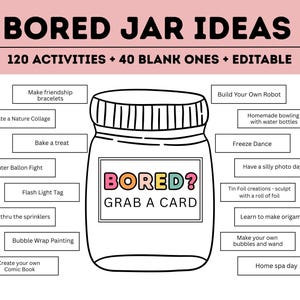 Boredom Buster Jar: 120 Fun Activities for Kids (Editable PDF)