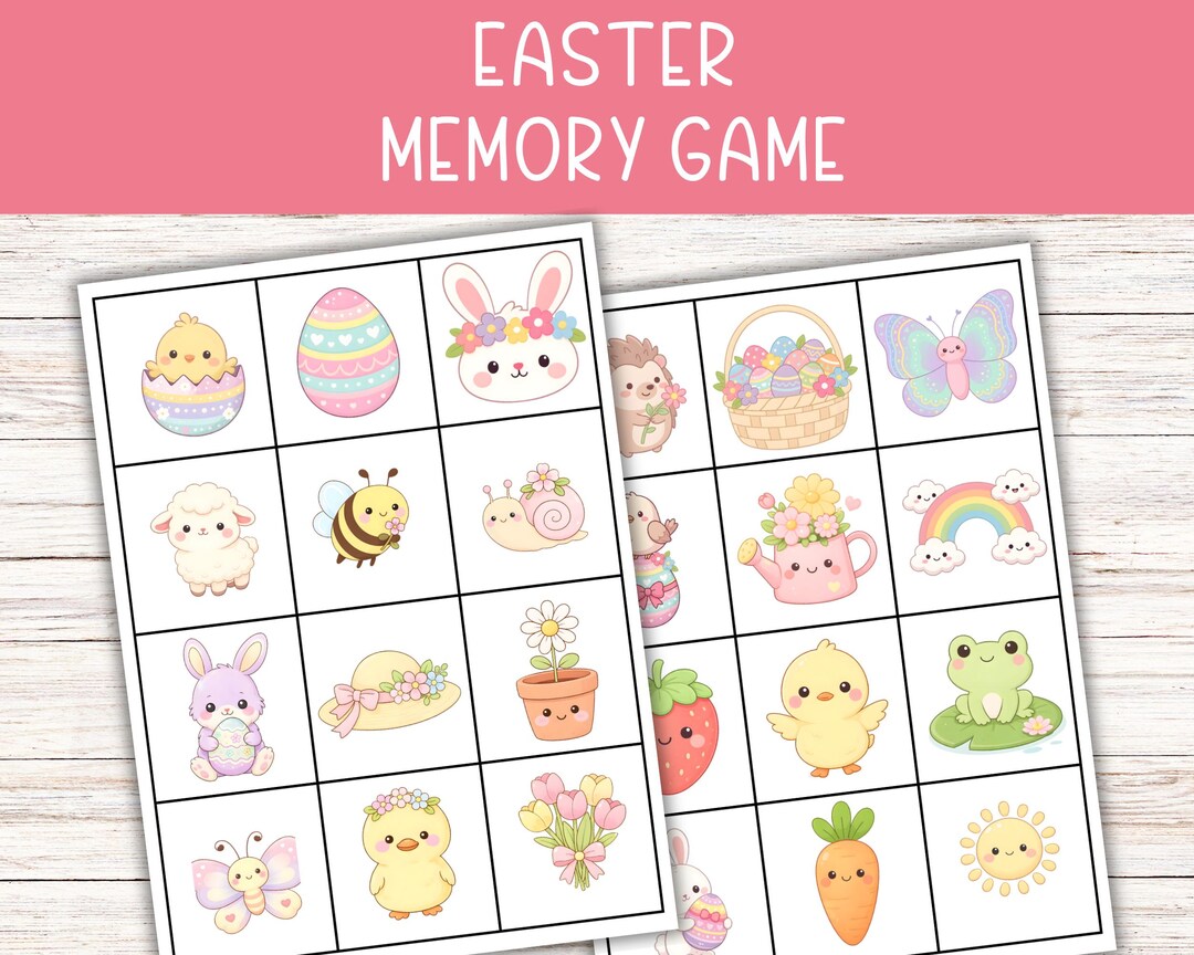 Easter Memory Game for Kids | Printable Spring Matching Activity (24 ...