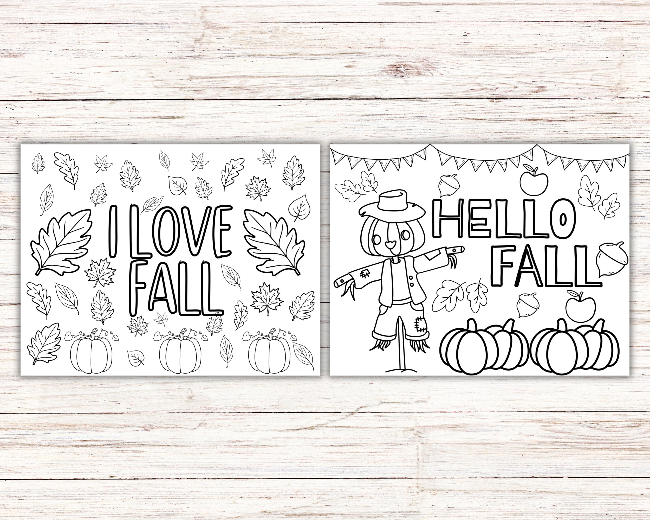 Printable Fall Coloring Pages Instant Download Fun Autumn - Etsy