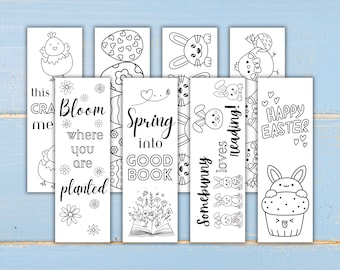Printable Easter Coloring Bookmarks: Bunny & Egg Designs (Digital Download)