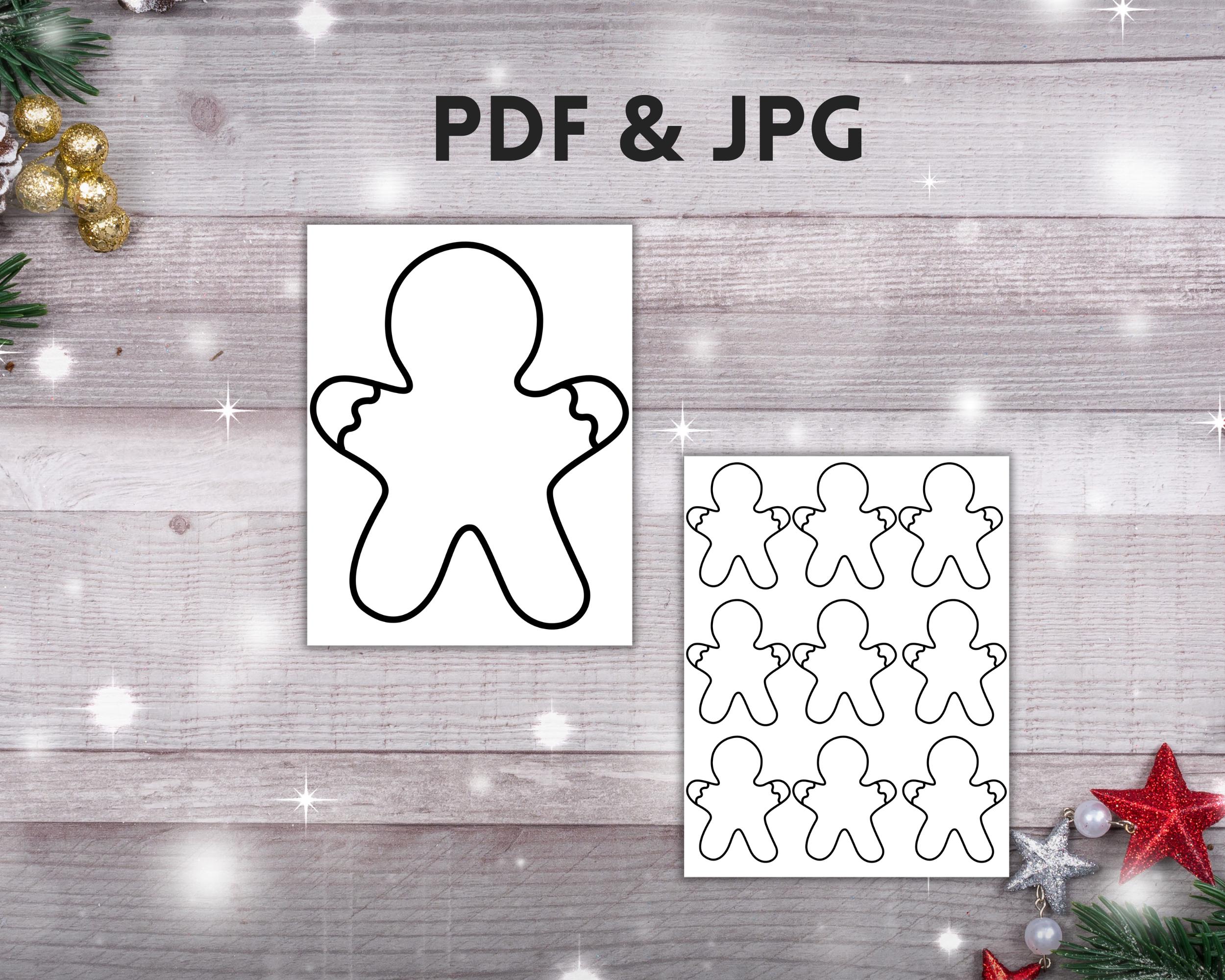 Gingerbread Image Layout Gingerbread Outline Printable Bundle: DIY Holiday Craft Templates (PDF ...