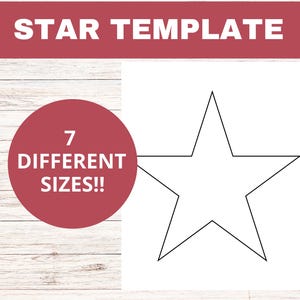 Printable Star Template Bundle – 5 Point Star Cutouts – Kids Crafts, Coloring Page, Classroom Decor – Multiple Sizes –PNG & PDF