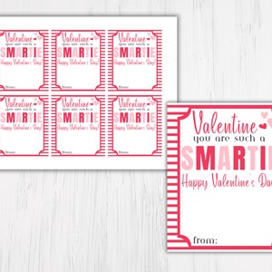 Smartie Valentines Day Tag Printable, Kids Valentine Card, School Valentines Cards, Candy ...