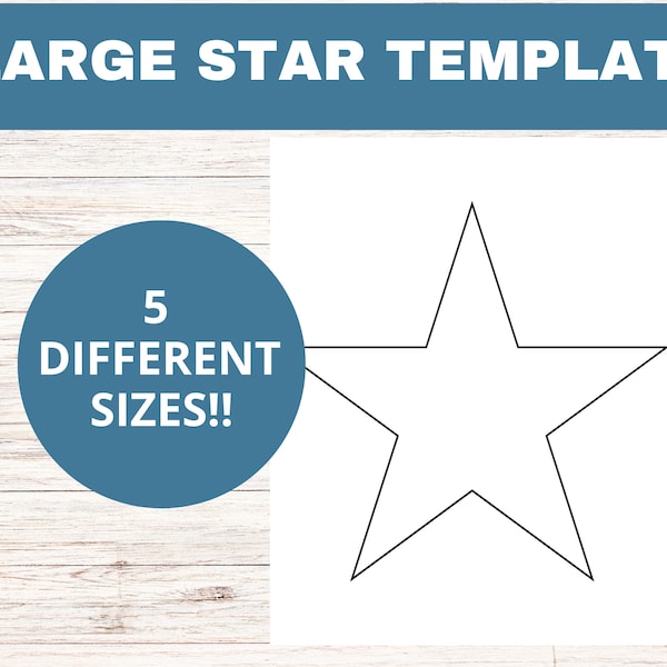 Large Star Template PDF - Printable Craft Template for Creative Projects