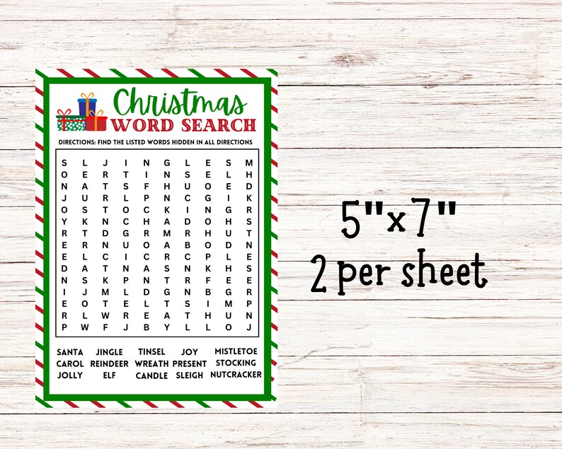 Holiday Word Search Bundle - 5x7, 8x10 - Etsy