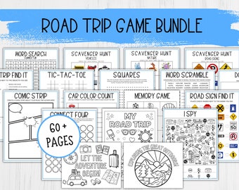 Road Trip Games Printable Bundle: Family Travel Activity Pack (PDF)