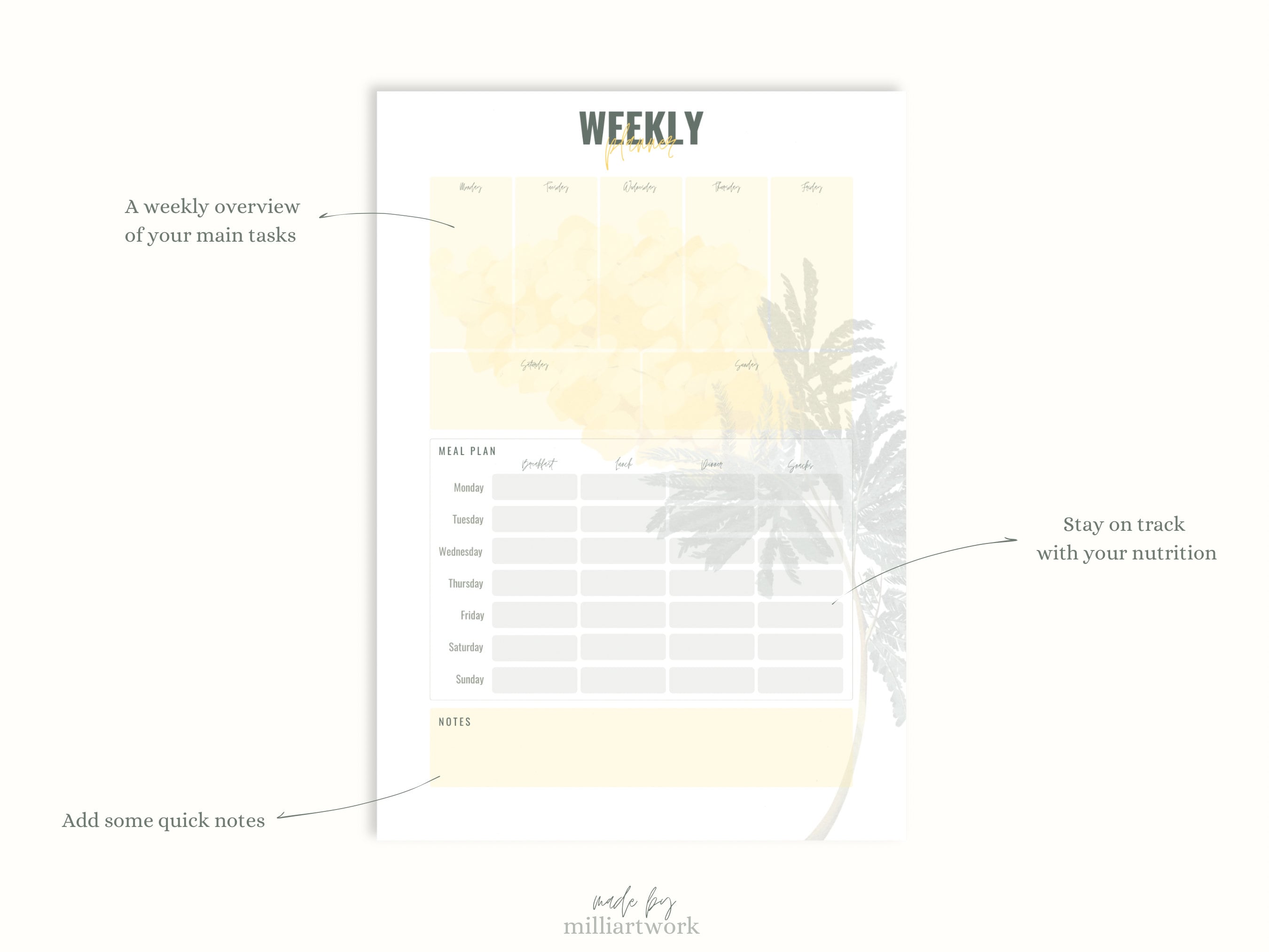 Weekly Planner Printable A4 Instant Download - Etsy