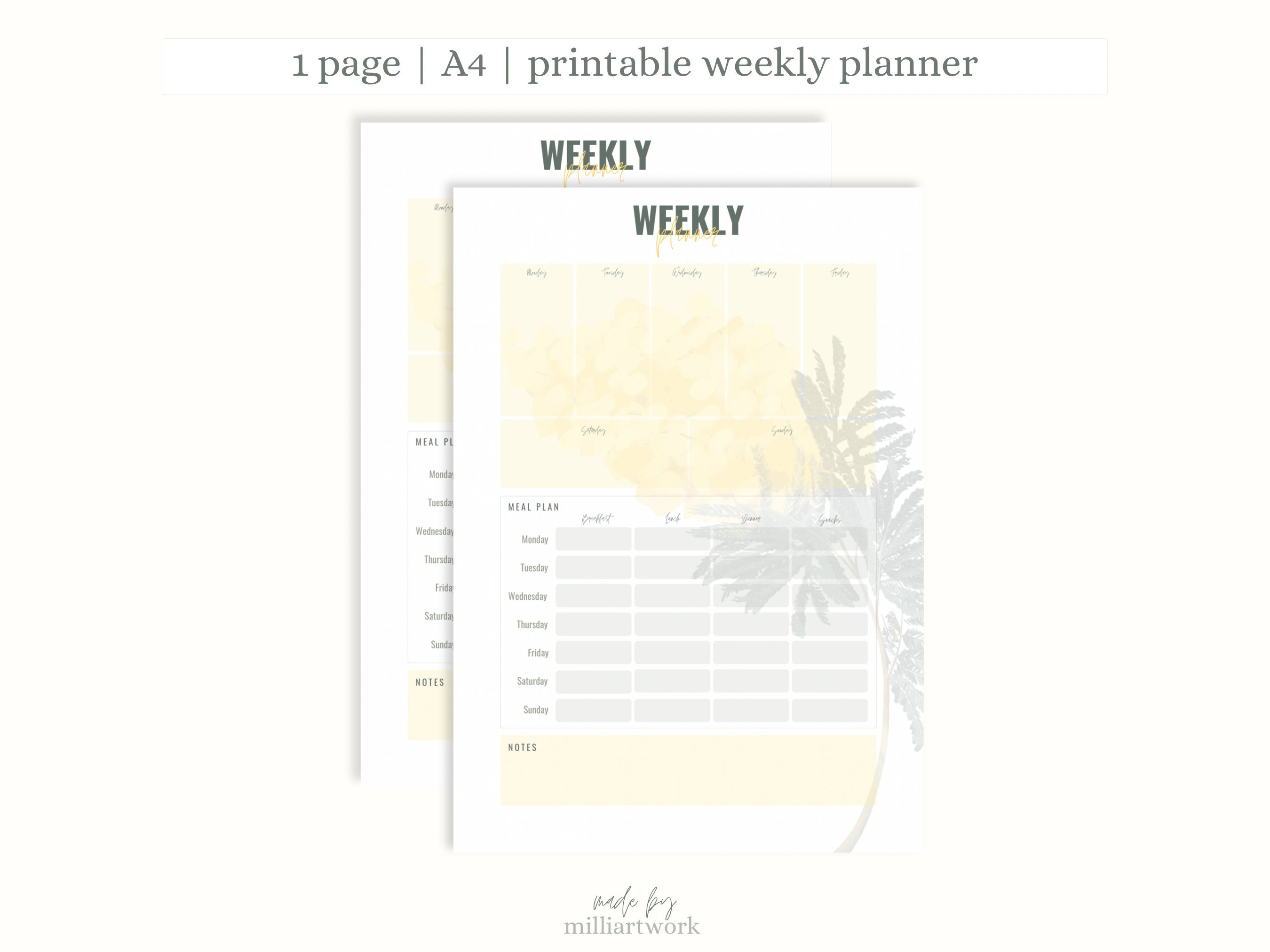 Weekly Planner Printable A4 Instant Download - Etsy