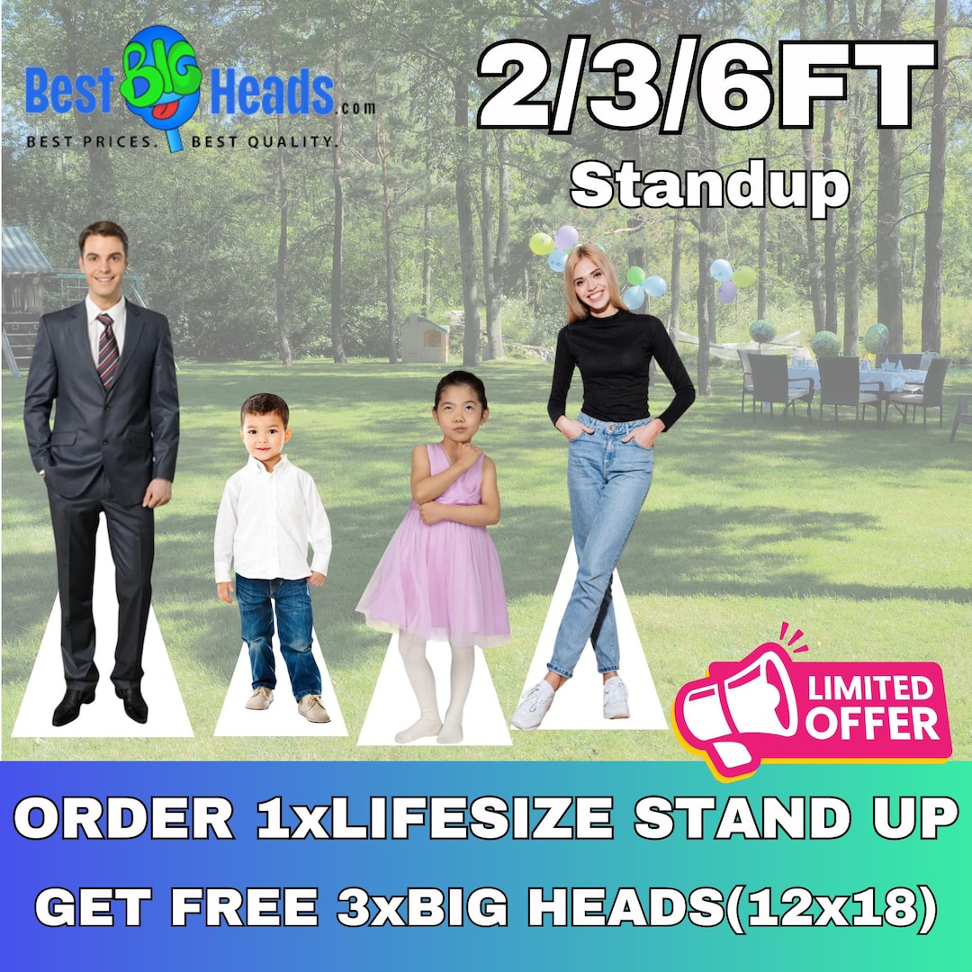 Happy Family Fullsized Standee Custom 2ft 3ft 6ft Cutouts Full Body