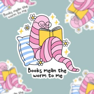 Regalos para amantes de los libros, linda pegatina de libros, divertidos juegos de palabras, pegatina de ratón de biblioteca para Kindle, pegatina de vinilo impermeable para portátil