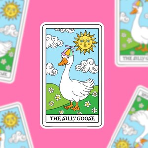 Pegatina de vinilo impermeable con la carta del Tarot del Ganso Tonto, divertida y divertida para adultos, regalo bonito para ella