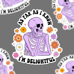 Adesivo de vinil engraçado, sarcástico e adulto, esqueleto floral, amor próprio e saúde mental