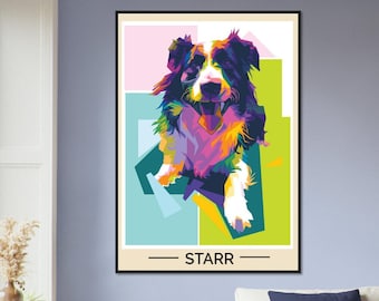 Custom Framed WPAP Pop Art Pet Portrait | Personalized Custom Person Pet pop wall art | Customer Custom Art | Pet Pop Art | Custom Artful