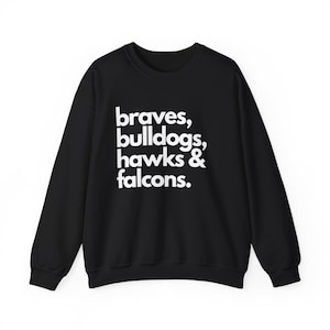Atlanta Sports Teams-sweater met ronde hals: Braves, Bulldogs, Hawks, Falcons