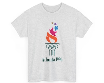 Vintage Logo 1996 Summer Games Unisex Heavy Cotton Tee Ash Color, Perfect Gift