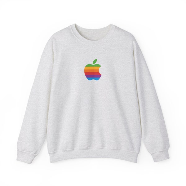 Vintage Logo Apple Lightweight Crewneck Sweatshirt, Comfy Cotton Sweater, Perfect Gift for Mac Fan