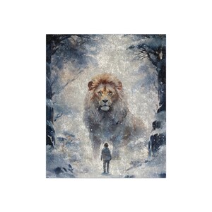 Limited Edition Narnia "Aslan Returns" Plush Crushed Velvet Designer Blanket, Collectible Keepsake afbeelding 2