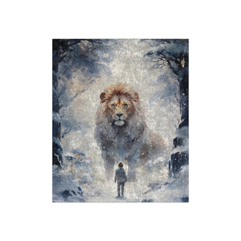 Limited Edition Narnia "Aslan Returns" Plush Crushed Velvet Designer Blanket, Collectible Keepsake afbeelding 2