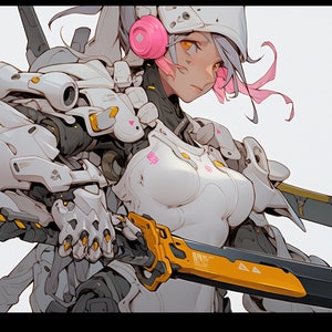 Anime Mecha Cyberpunk Art Original Digital Desktop Background 1920x1080 16:9