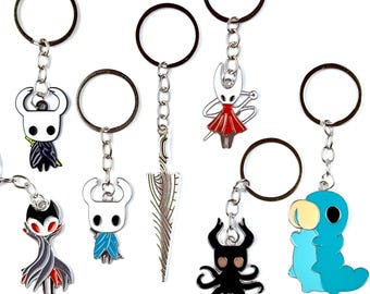 Silksong Hollow Knight Metal Keychains: Knight, Hornet, Nail, Soul, Grub