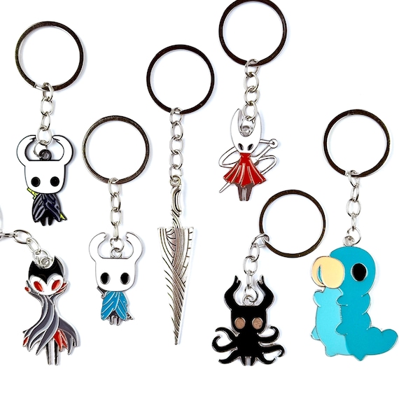 Silksong Hollow Knight Metal Keychains: Knight, Hornet, Nail, Soul, Grub