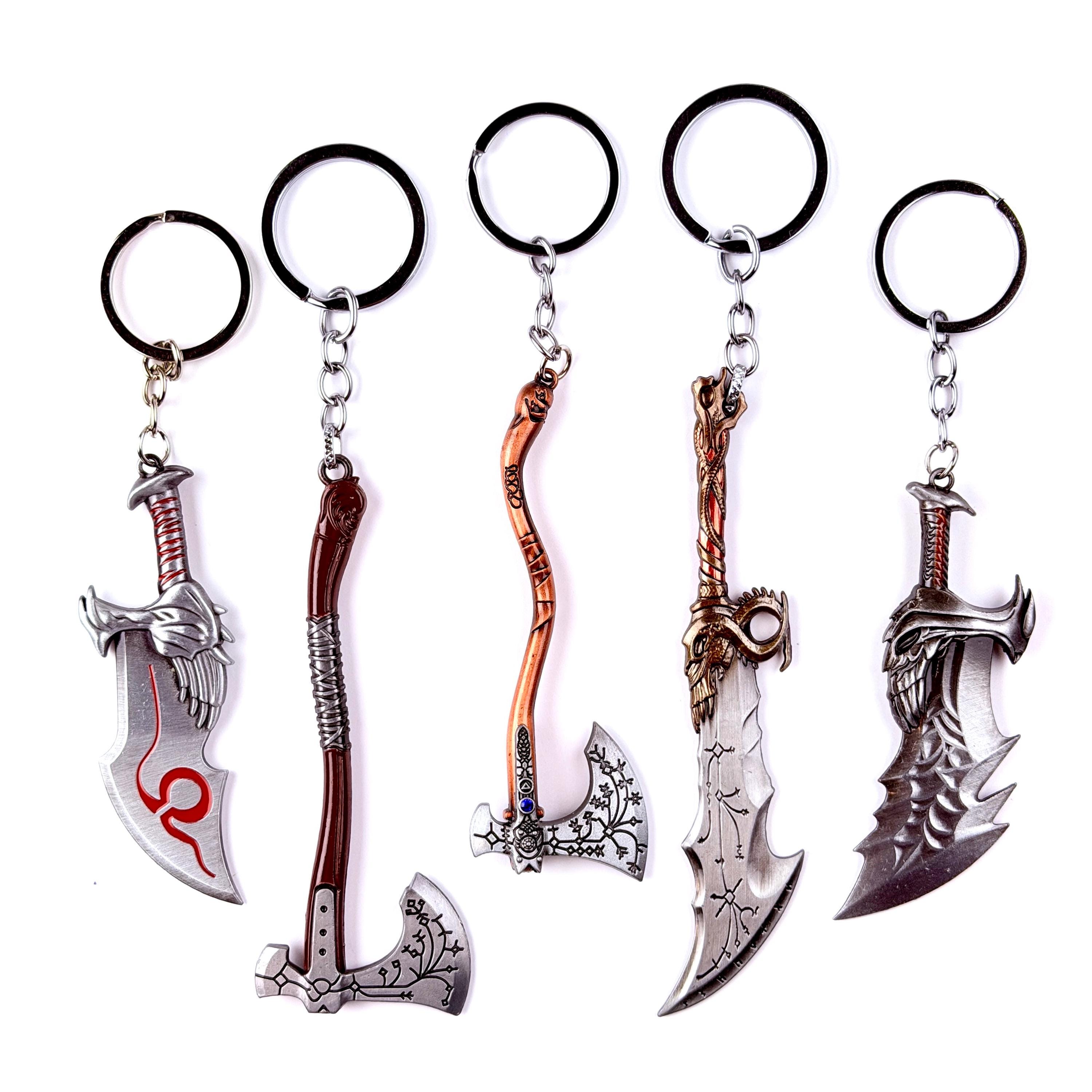 God of War Metal Keychains, Kratos Leviathan Axe, Blades of Chaos