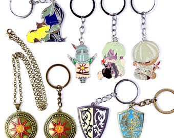 Dark Souls Metal Keychains: Solaire, Siegmeyer, Bloodborne Collectibles