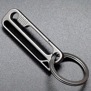 Titanium Key Holder, Belt Loop and Clip with Titanium Key Ring; Easily Carry Car Keys, Badges and Keychains; Premium Quality