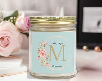 Regalo de propuesta de dama de honor / Vela de cera perfumada con coco y albaricoque