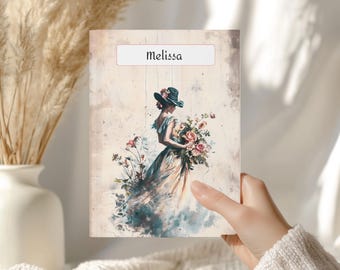 Diario personalizado de estilo francés Toile, regalo vintage para damas de honor